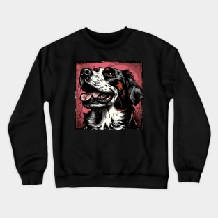 Retro Art Brittany Spaniel Dog Lover Crewneck Sweatshirt